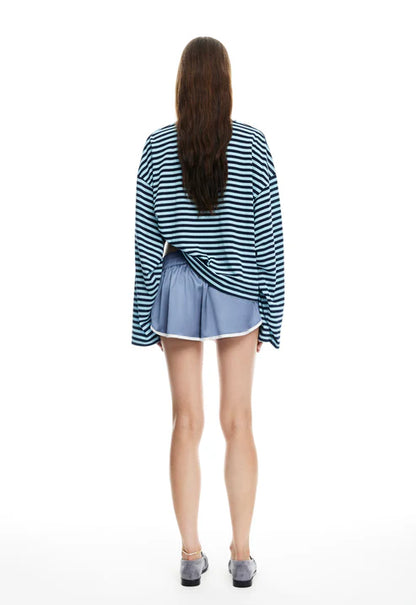 BLOOM LONG SLEEVE NAVY SEA STRIPE