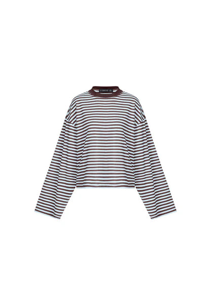 BLOOM LONG SLEEVE CHOCOLATE SEA STRIPE