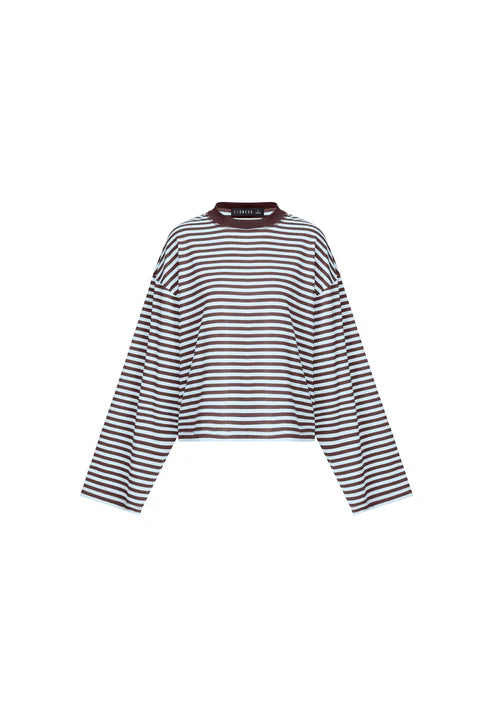 BLOOM LONG SLEEVE CHOCOLATE SEA STRIPE