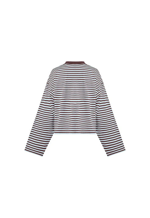 BLOOM LONG SLEEVE CHOCOLATE SEA STRIPE