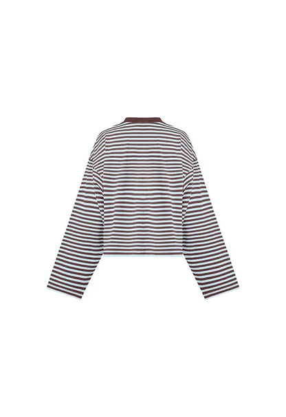 BLOOM LONG SLEEVE CHOCOLATE SEA STRIPE