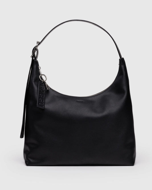 Recycled Leather Shoulder Bag  Black