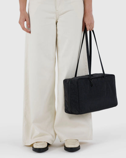 Medium Nylon Bowler Bag  Black