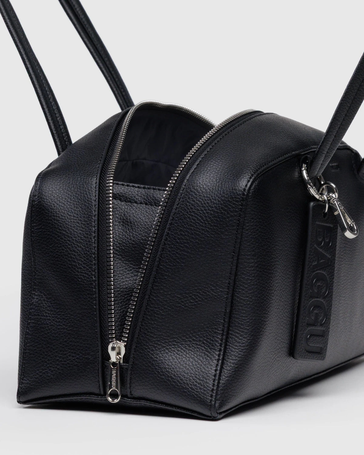 Recycled Leather Bowler Bag   Black