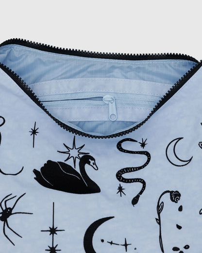 Medium Nylon Crescent Bag Embroidered Ballet Icons