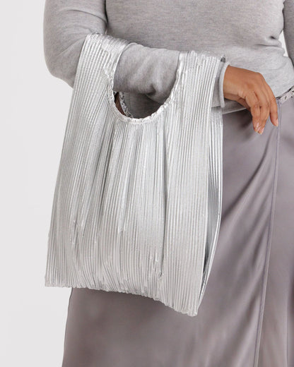 Pleated Baggu Chrome Metallic