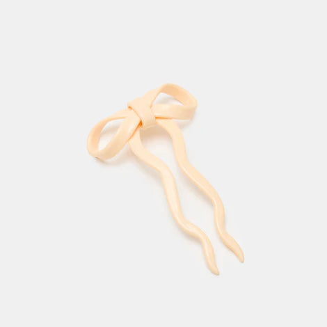 Bow Hairpin in Small Cream