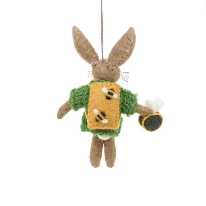 Handmade Felt Billy Bumblebee Hare Hanging Decoration