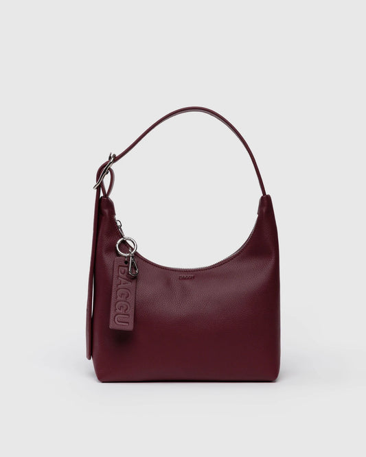 Mini Recycled Leather Shoulder Bag Mahogany