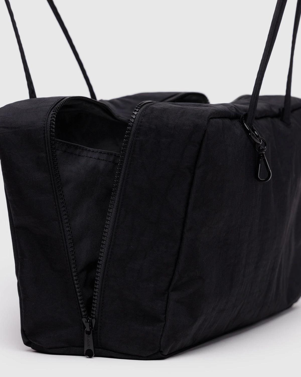Medium Nylon Bowler Bag  Black