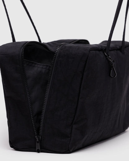 Medium Nylon Bowler Bag  Black