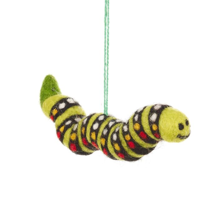 Handmade Felt Carl the Caterpillar Hanging Decoration