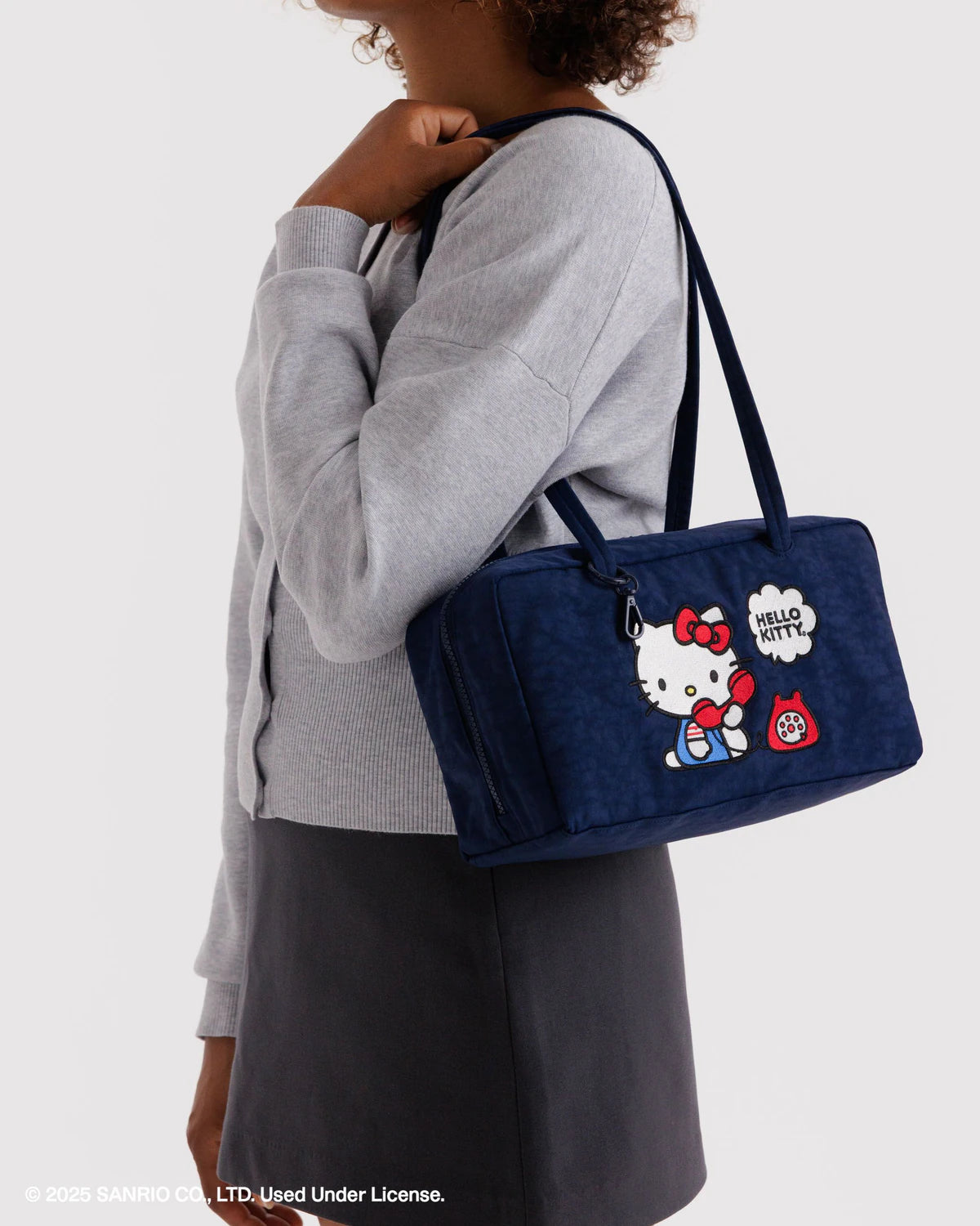 Nylon Bowler Bag Embroidered Hello Kitty Phone