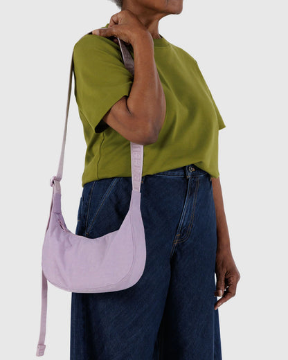 Small Nylon Crescent Bag Dusty Pink