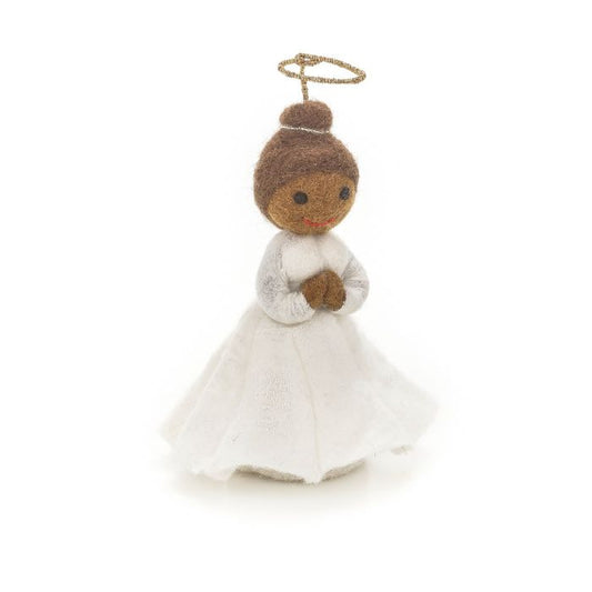 Handmade Felt Black Christmas Angel Tree Topper Decoration