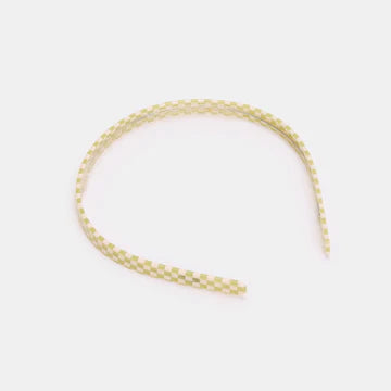 Wavy Headband in Olive Check