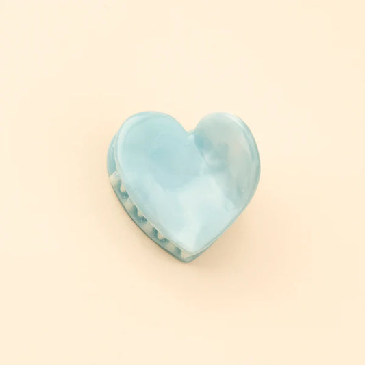 Blue Heart Mini Hair Claw