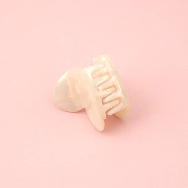 White Heart Mini Hair Claw