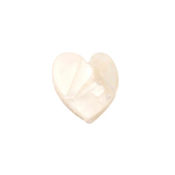 White Heart Mini Hair Claw