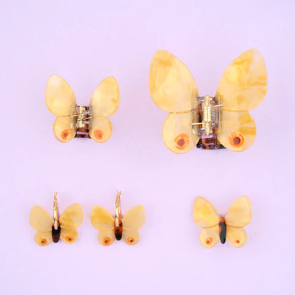 Yellow Butterfly Hair Clip