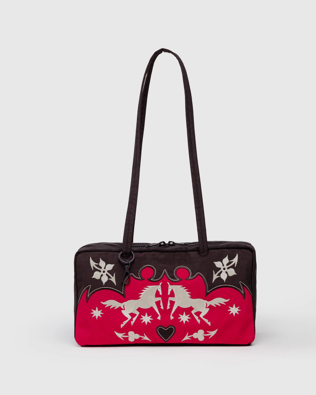 Nylon Bowler Bag Western Appliqué