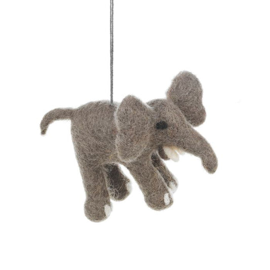 Handmade Felt Edna the Elephant Hanging Biodegradable Decoration