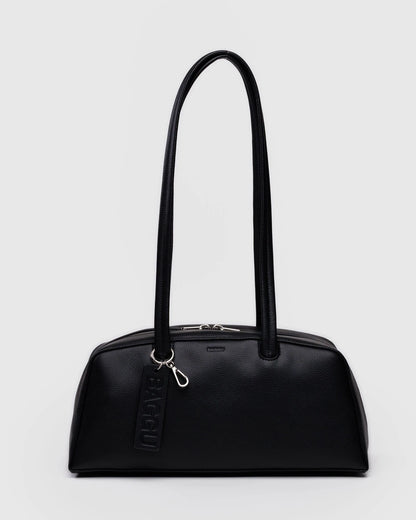 Recycled Leather Bowler Bag   Black