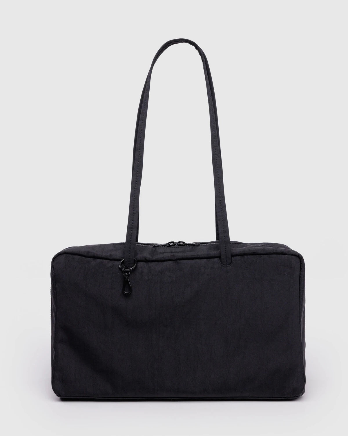 Medium Nylon Bowler Bag  Black