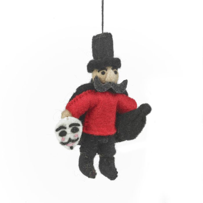 Handmade Felt Guy Fawkes Hanging Decoration