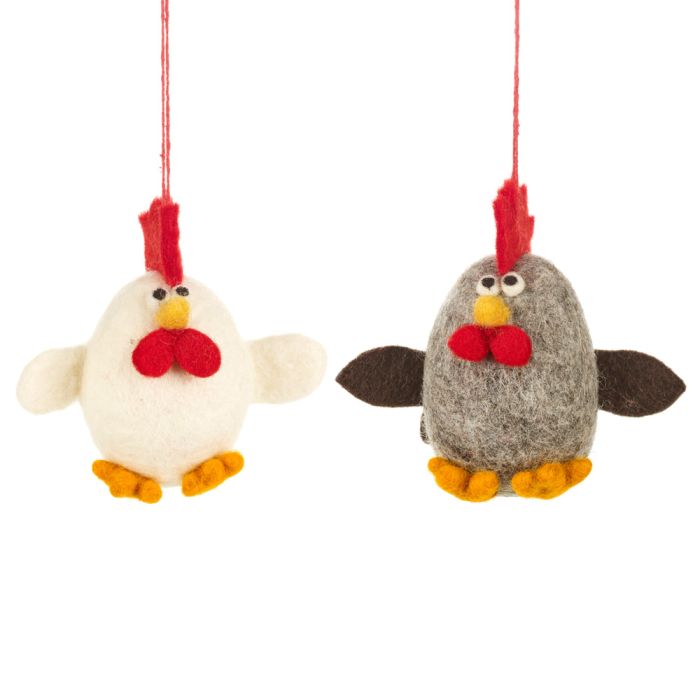 Handmade Amelia Eggheart Hanging Biodergadable Needle Felt Easter Decoration