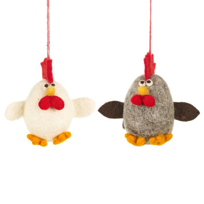Handmade Amelia Eggheart Hanging Biodergadable Needle Felt Easter Decoration