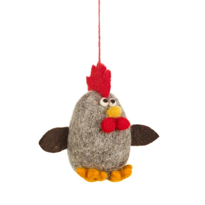Handmade Albert Eggstein Hanging Biodergadable Needle Felt Easter Decoration