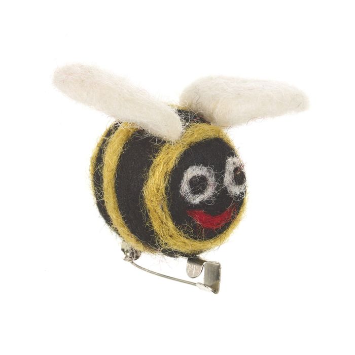 Handmade Bee Brooch Needle Felt Biodegradable Accessory