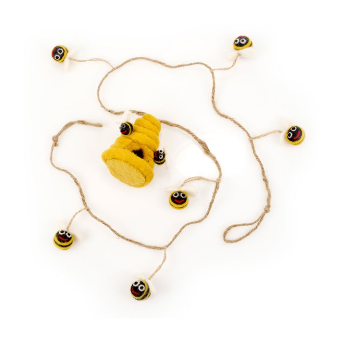 Handmade Biodegradable Felt Bumblebee Garland Home Decoration