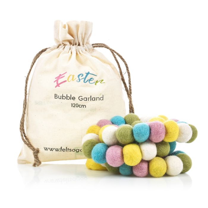 Handmade Biodegradable Felt Easter Bubble Garland Home Decoration