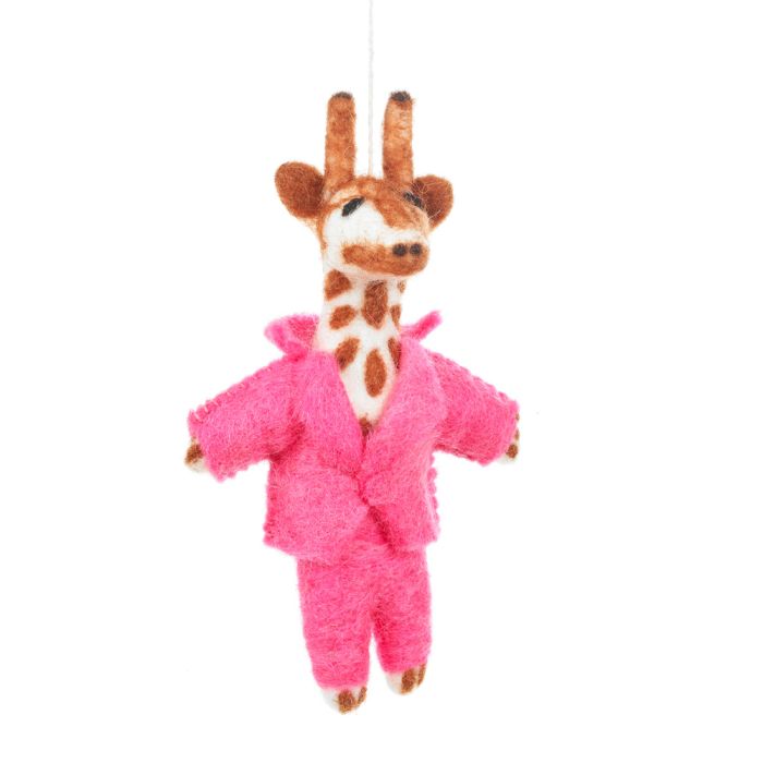 Handmade Felt Gregory Giraffe Hanging Decoration