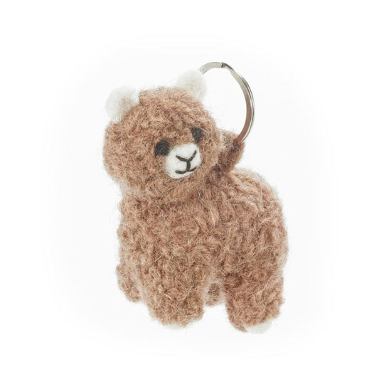 Handmade Felt Fairtrade Alpaca Keyring