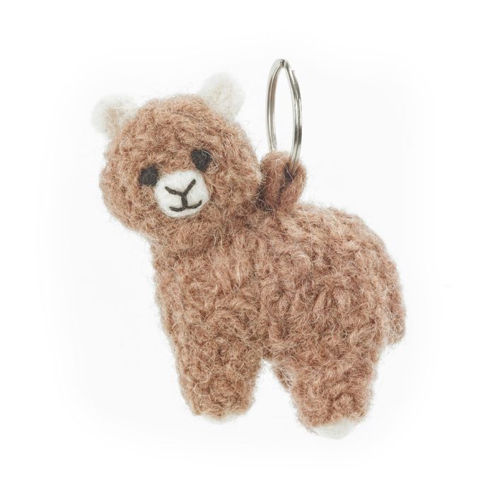 Handmade Felt Fairtrade Alpaca Keyring