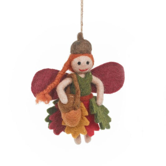 Handmade Felt Amber the Autumnal Fairy Hanging Decoration