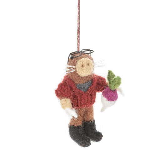 Handmade Felt Arthur the Mole Hanging Decoration
