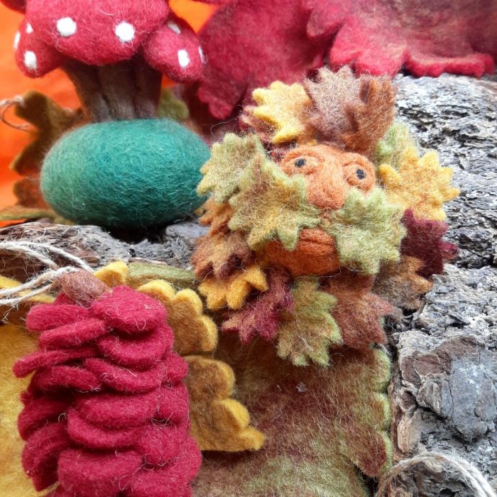 Handmade Felt Autumnal Greenman Hanging Decoration