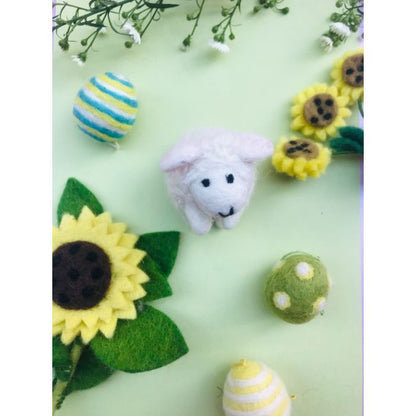 Handmade Needle Felt Barbara the Sheep Hanging Easter Decoration