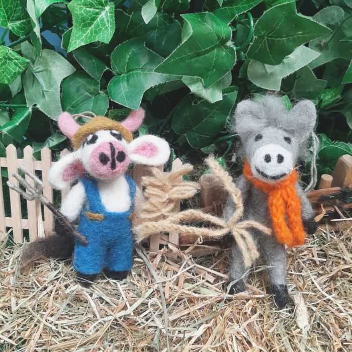 Handmade Felt Barney the Donkey Hanging Spring Decoration