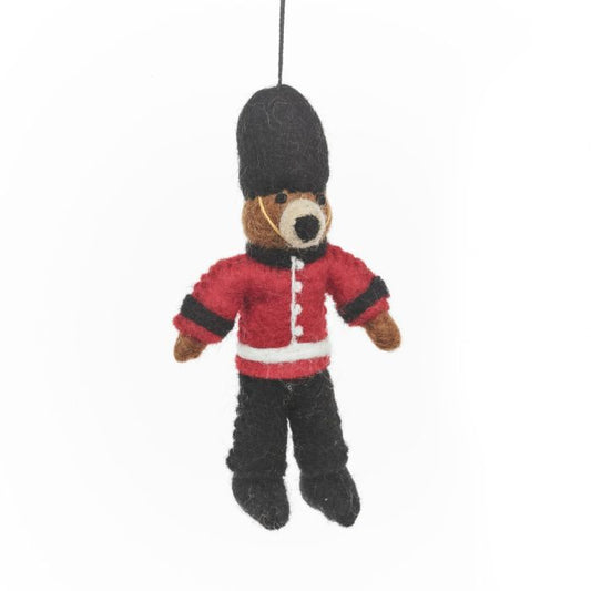 Handmade Felt Beefeater Bear London Souvenier Decoration