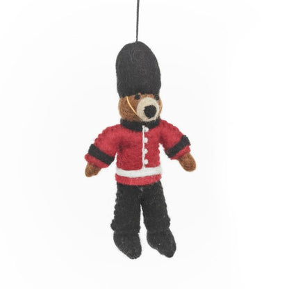 Handmade Felt Beefeater Bear London Souvenier Decoration