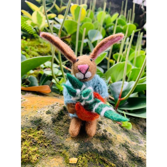 Handmade Felt Benjamin the Bunny Hanging Houseplant Decoration