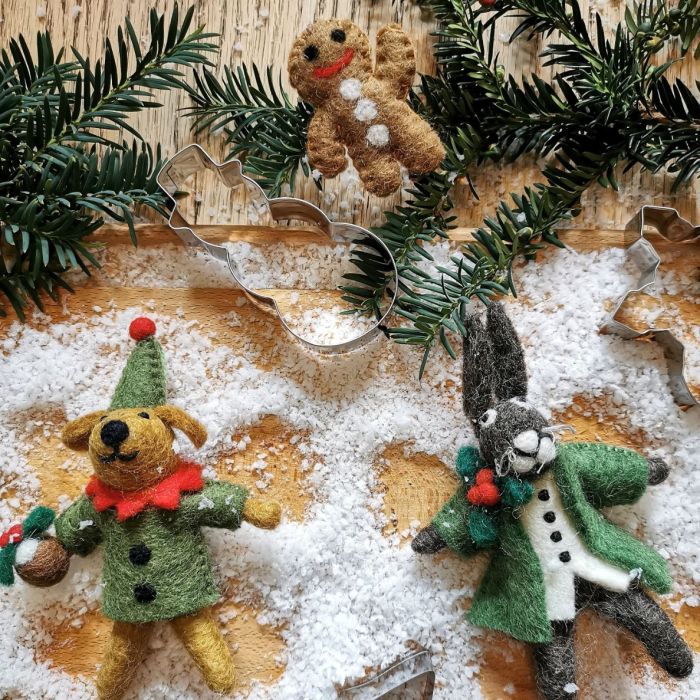 Handmade Felt Bernard the Dog Hanging Christmas Decoration