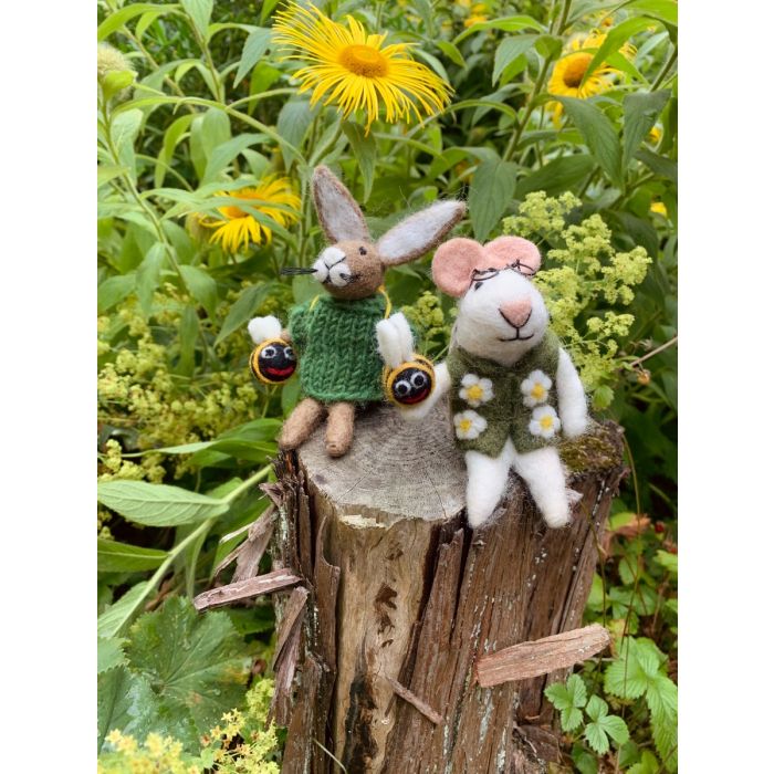 Handmade Felt Billy Bumblebee Hare Hanging Decoration