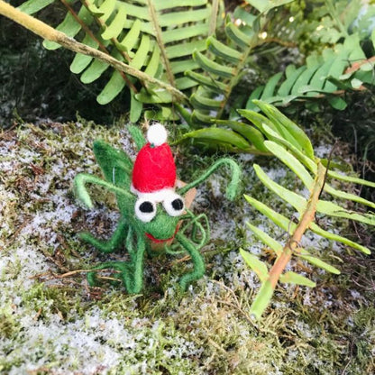 Handmade Felt Biodegradable Christmas Cricket Tree Hanging Decoration