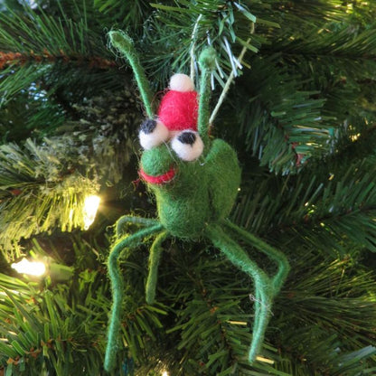 Handmade Felt Biodegradable Christmas Cricket Tree Hanging Decoration